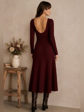 Sezane Thalia dress - size small - Merlot